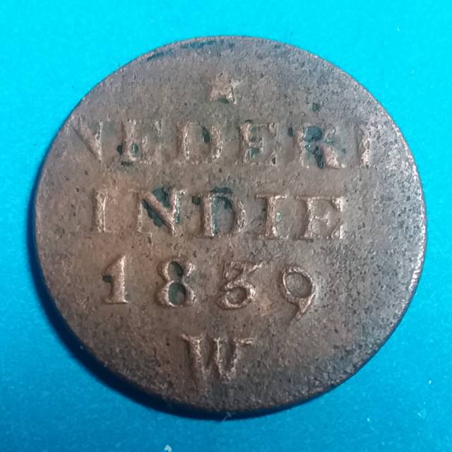 B101 .Koin Kuno Koleksi Nederl Indomie 1 Cent thn 1839 W