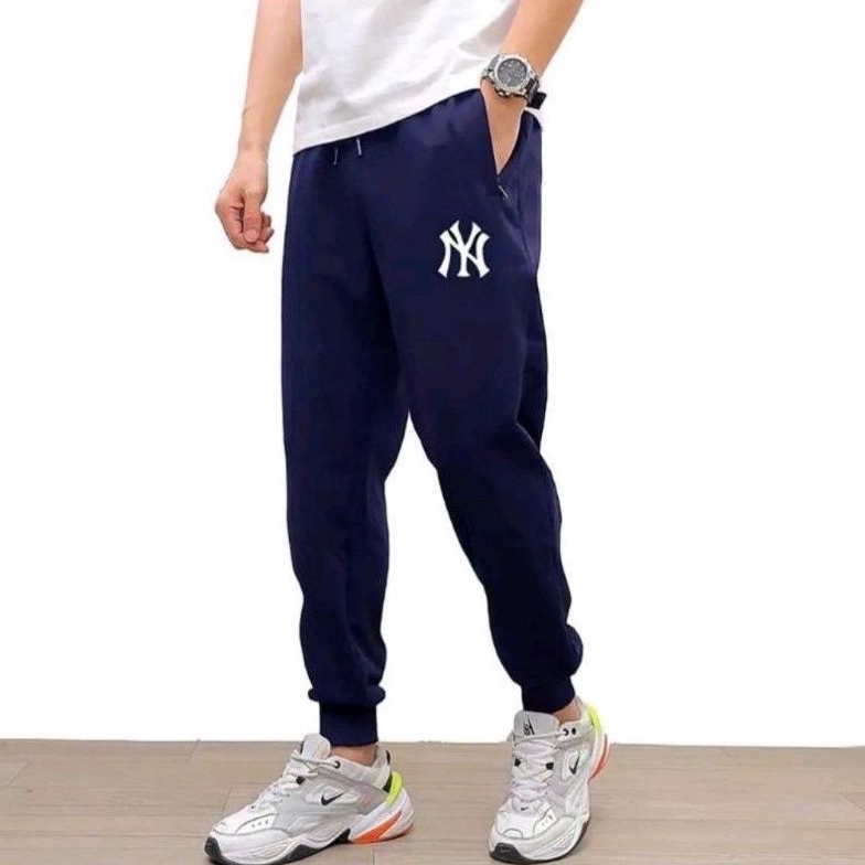 THEHIKAM Official - Celana Jogger Pria Wanita Sweat Pant Polos Motif NEWYORK CIASS Trening Trining