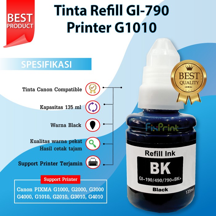 Tinta Compatible Canon 790 GI790 gi790 Printer G1000 G2000 G3000 G4000 G1010 G2010 G3010 G4010