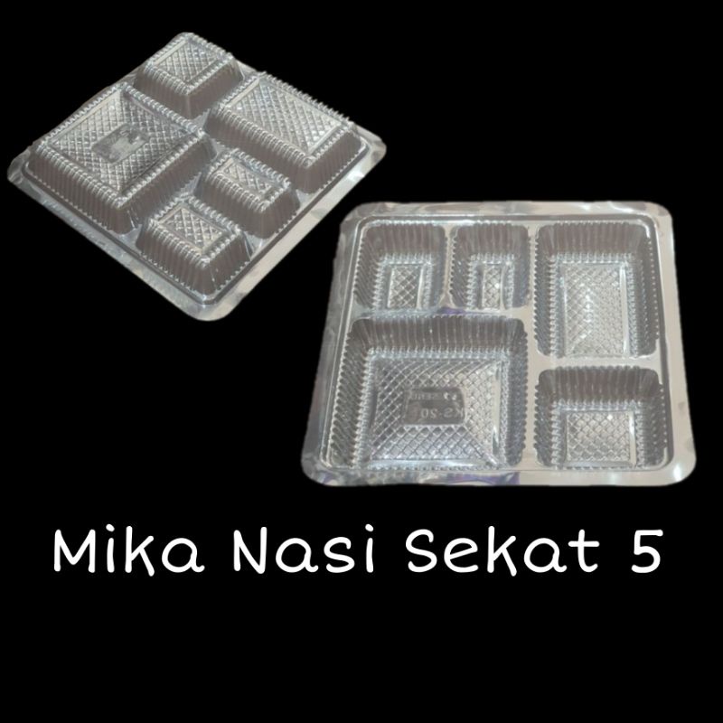 Mika Nasi Sekat 5 / Mika Box Nasi Sekat 5 (100pcs)
