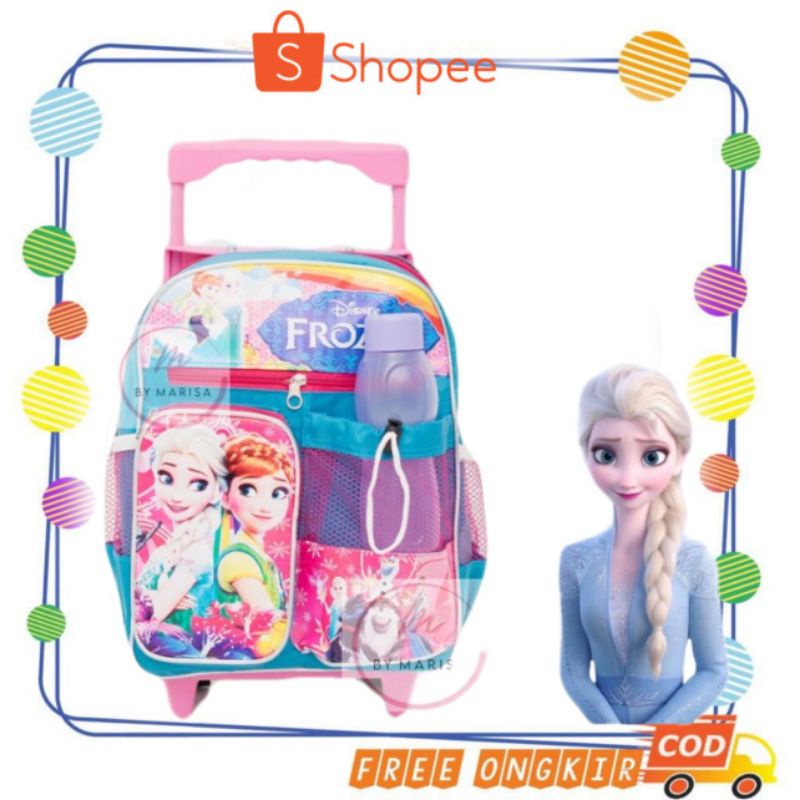 PROMO Tas Troli Roda Dorong Anak TK Perempuan Karakter Frozen