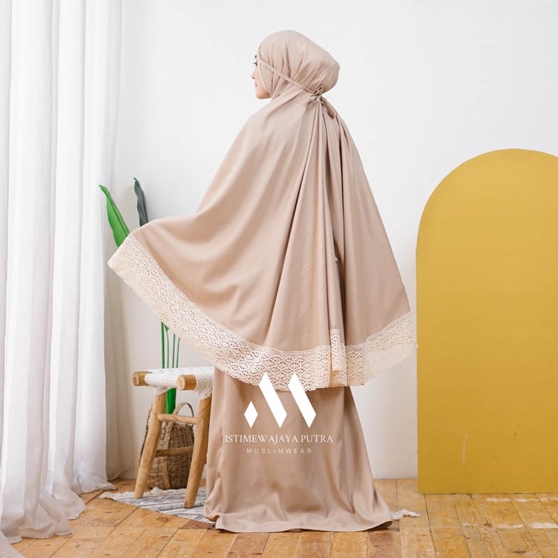 Mukena Katun Polos Renda Besar || Mukena Dewasa murah