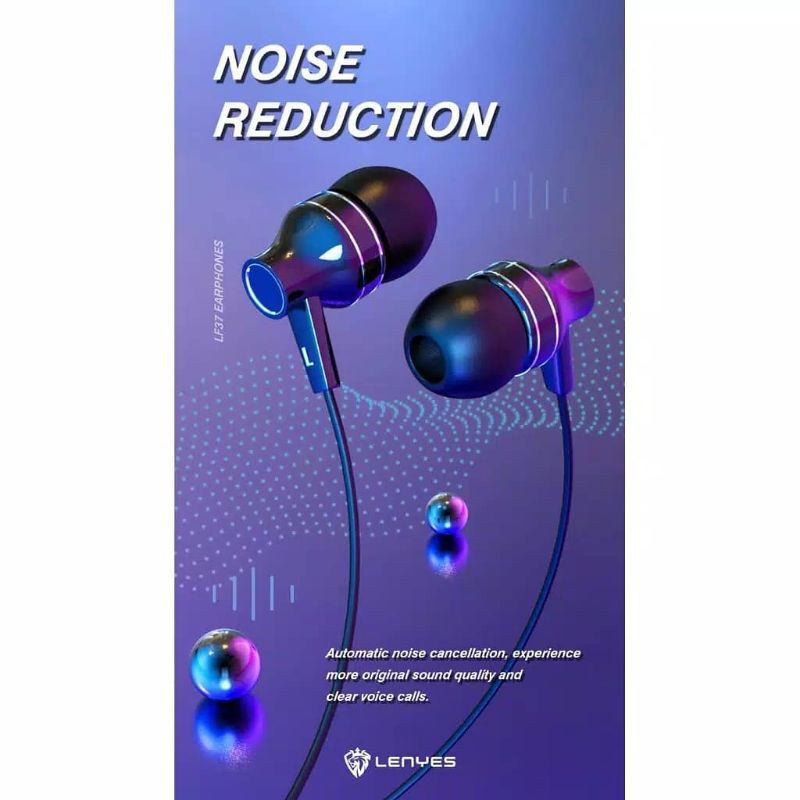 MINIGO HEADPHONE LF36 + BOX HEADSET GAMING LENYES LF36 IN EAR HIFI STEREO EARPHONES GAMING EXTRA BASS WITH HANDSFREE MICROPHONE