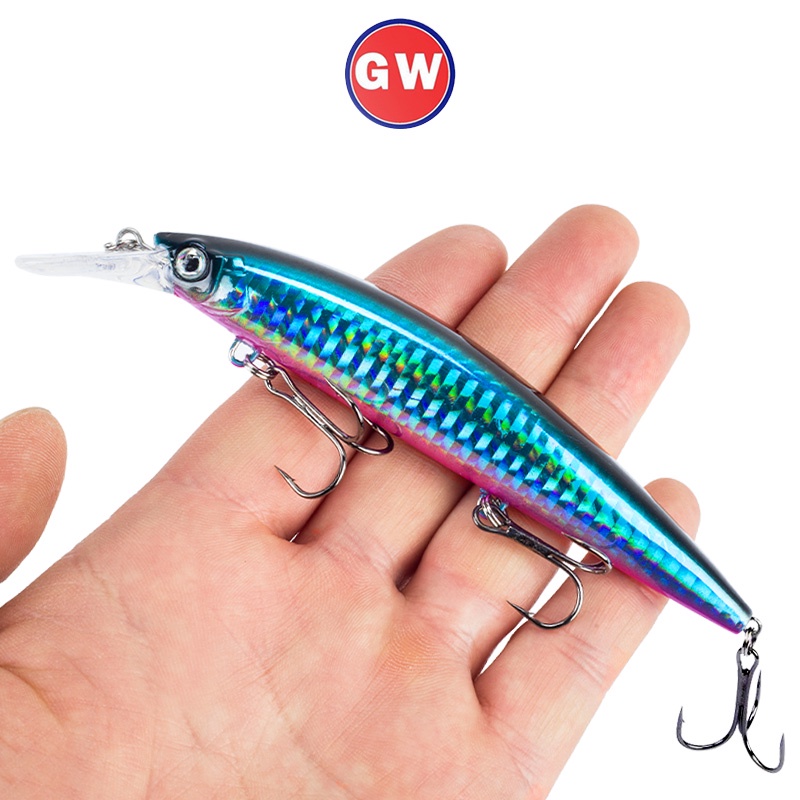 13cm / 36g Umpan Pancing Ikan Minnow Mata 3D 6 Warna