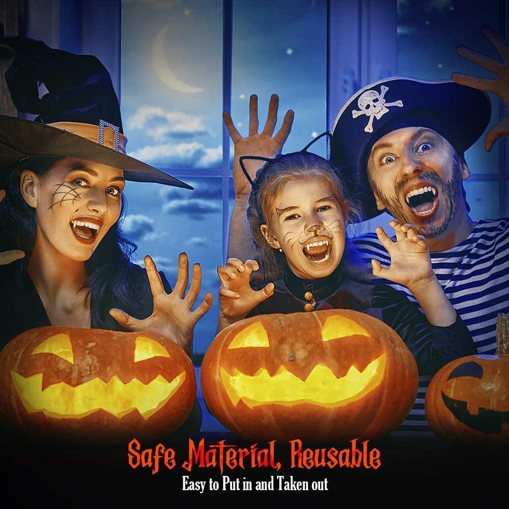 Gigi Taring Zombie Vampire Fangs Dapat Ditarik Untuk Properti Pesta Halloween