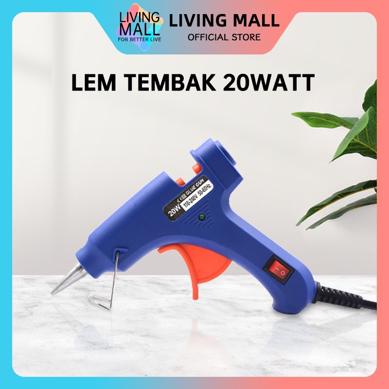 Jual Lem Tembak Glue Gun Watt Biru Saklar On Off Hot Melt Glue Gun Shopee Indonesia