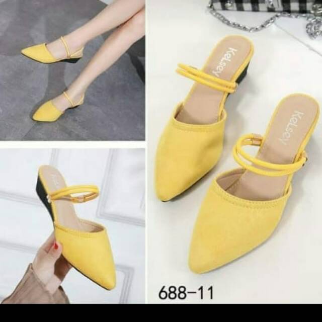 khs sandal sepatu slop kelsey kuning