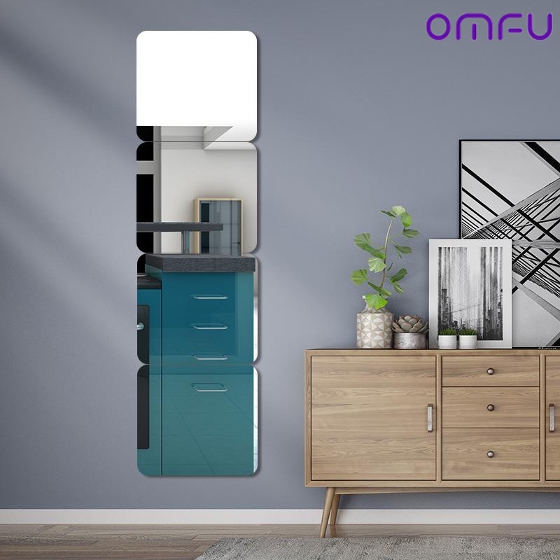 mirror cermin rias cermin dinding cermin gantung cermin cermin kamar mandi stiker dinding PVC untuk kamar tidur OMFU-Square