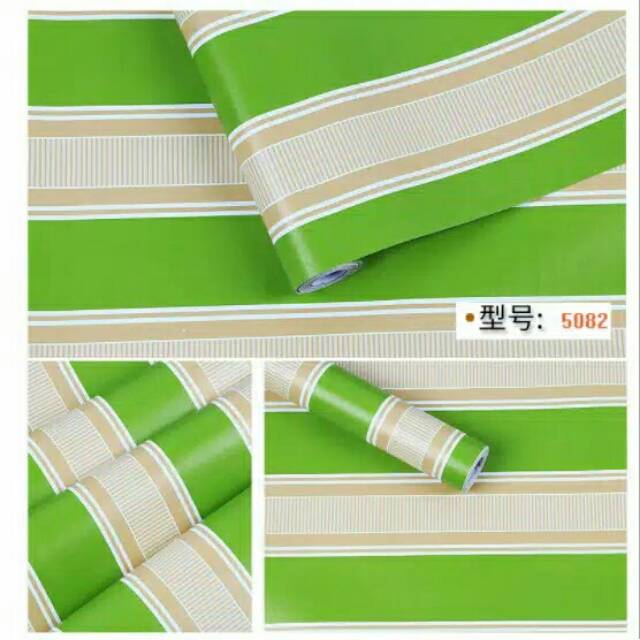 Wallpaper termurah stiker SALUR HIJAU , orange siker dinding, wallpaper terlaris, sudah ada lemnyakarakter premium pvc vinil berkelas5