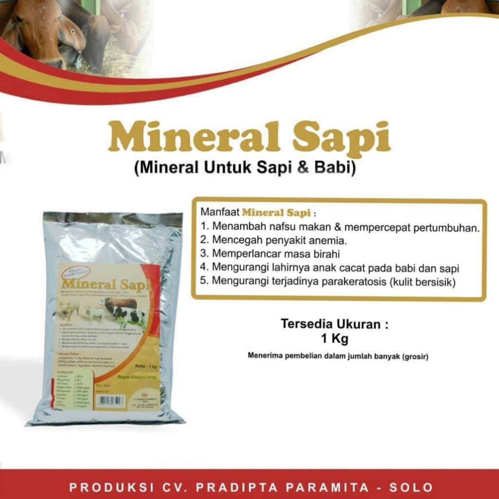 Jual Obat hewan - MINERAL SAPI 1Kg - khusus Rumninansia Indonesia