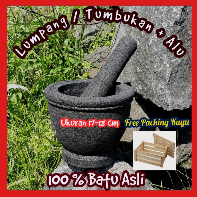 Lumpang Batu Besar Asli - 100 % Original - 1set