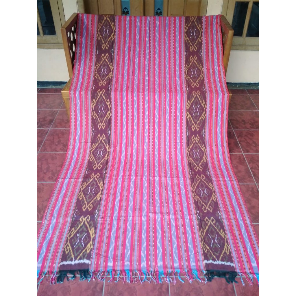 Kain tenun troso blangket fushia magenta lurik