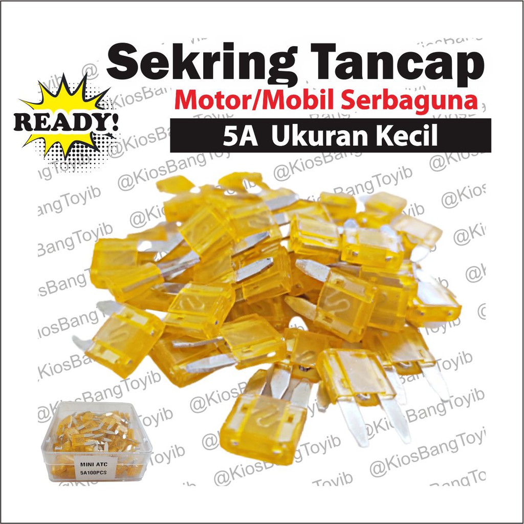 Sekring Tancap/Fuse Tancap Motor Mobil Besar Kecil 5A 7,5A 10A 15A 20A  Serbaguna