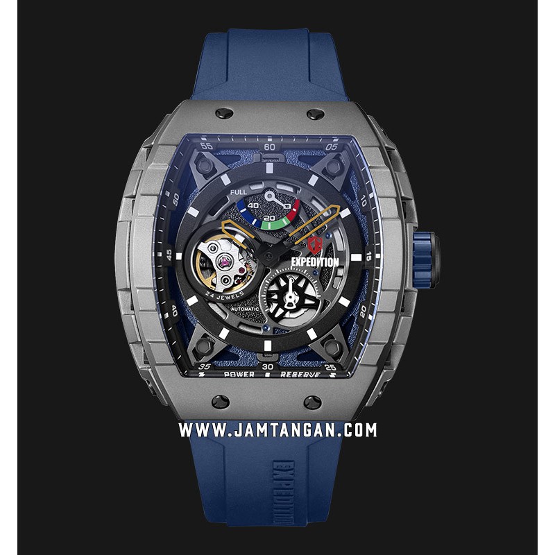 Expedition E 6782 MPRTPBABUV Man Black Dial Blue Silicon Strap