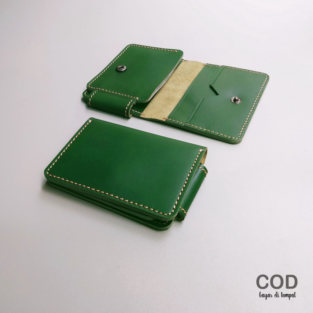 Dompet Kartu Kulit Asli Hijau Army Slot Banyak - WSCH015