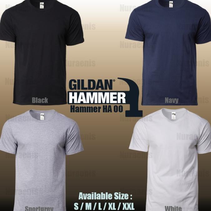 Kaos Polos Import - Gildan Hammer Ha00 Cotton Combed 20S Built Up S-Xl