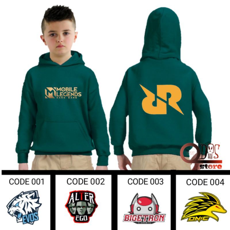 jaket anak RRQ mobile legends / sweater anak / jaket Hoodie anak / pakaian jaket anak