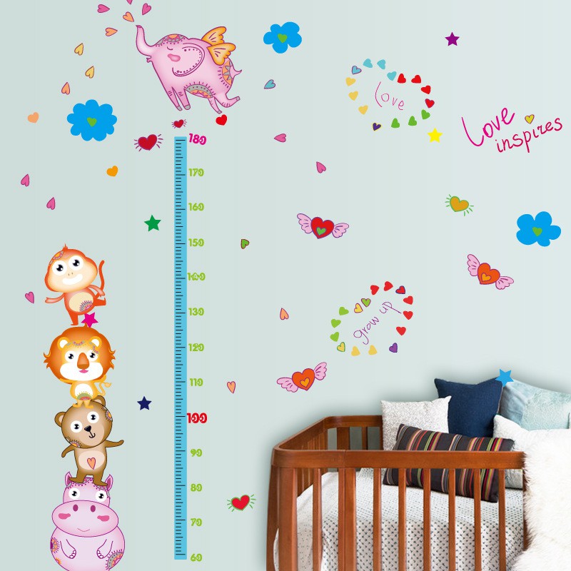 RELIZA WALL STICKER TINGGI BADAN ANAK GROW UP ANIMAL KID SK9141 STIKER DINDING