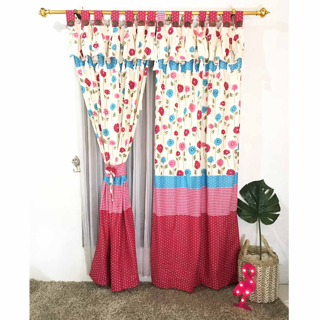 GORDEN GANTUNG MOTIF FLOSH MERAH