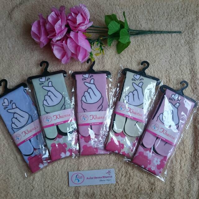 Kaos kaki printing KHANSA Love Finger tapak hitam Bahan Nylon