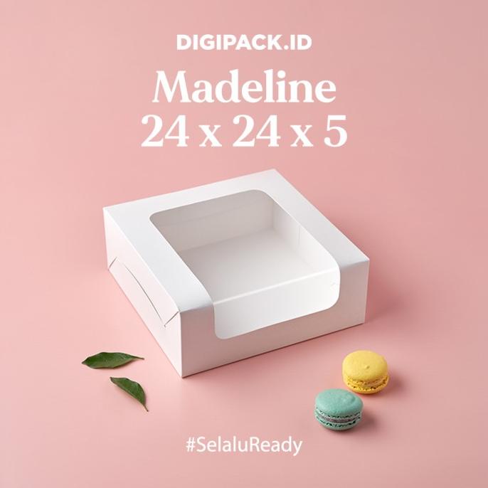 

[COD] [Digipack] Madeline Window White Cake Box 24 x 24 x 5| Kotak | Dus Kue [COD]