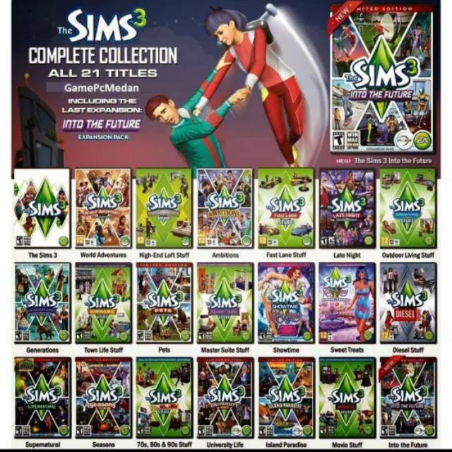 THE SIMS 3 ALL COMPLETE COLLECTION