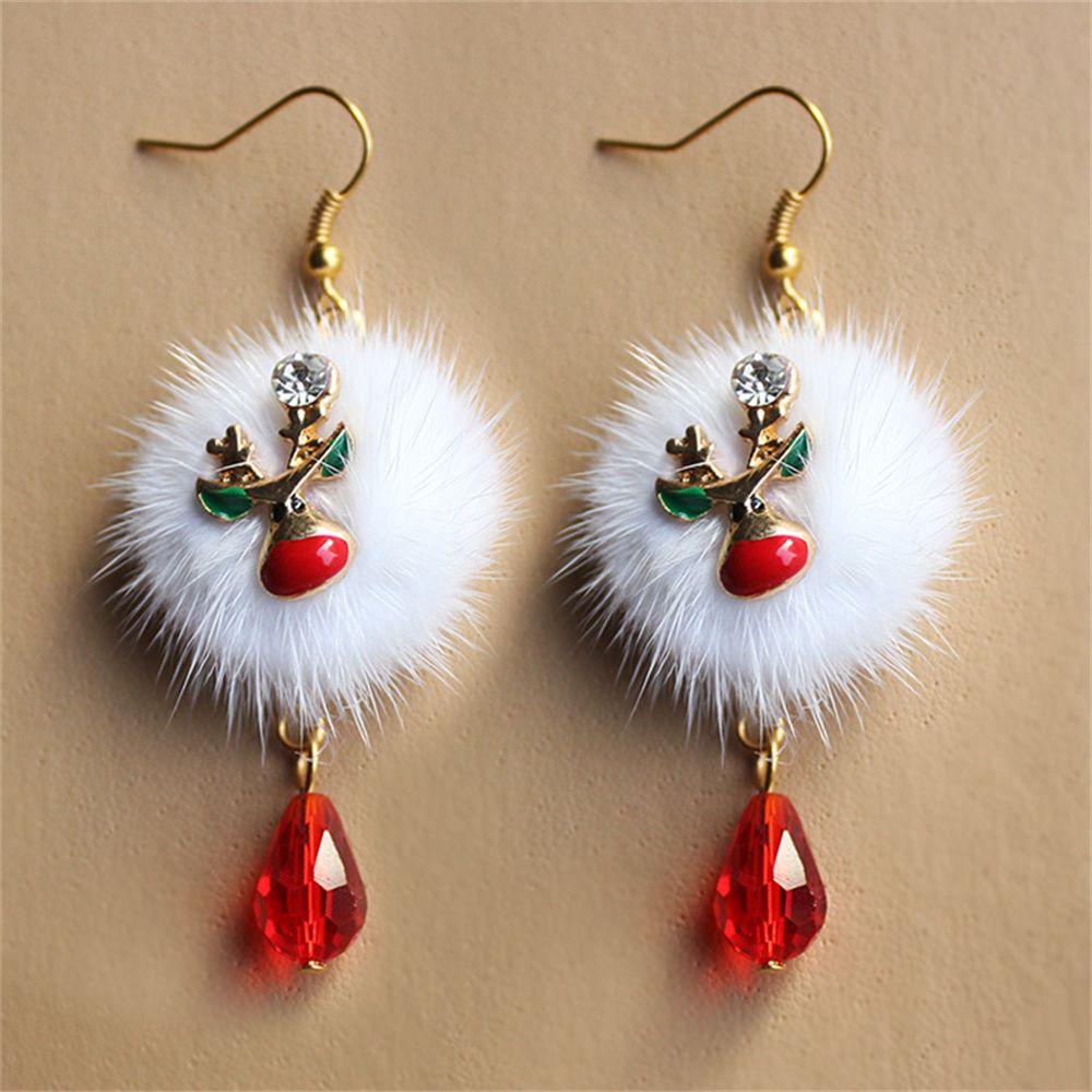 Anting Kait Nanas Snowflake Fashion Tema Natal Santa Claus Perhiasan Anting Natal