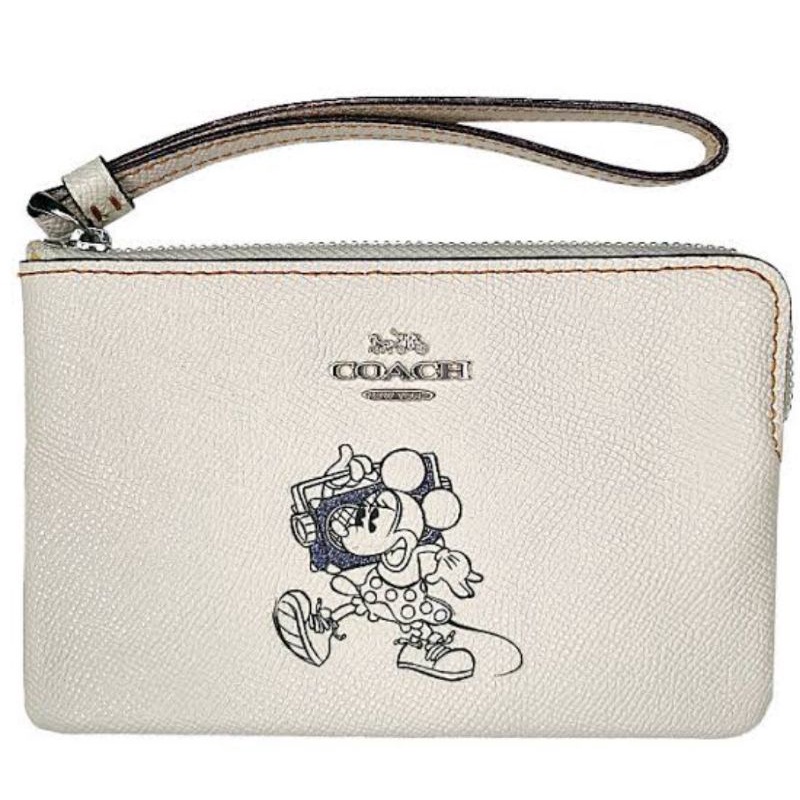 Coach x Disney Minnie Mouse Corner Zip Wristlet (C30004)