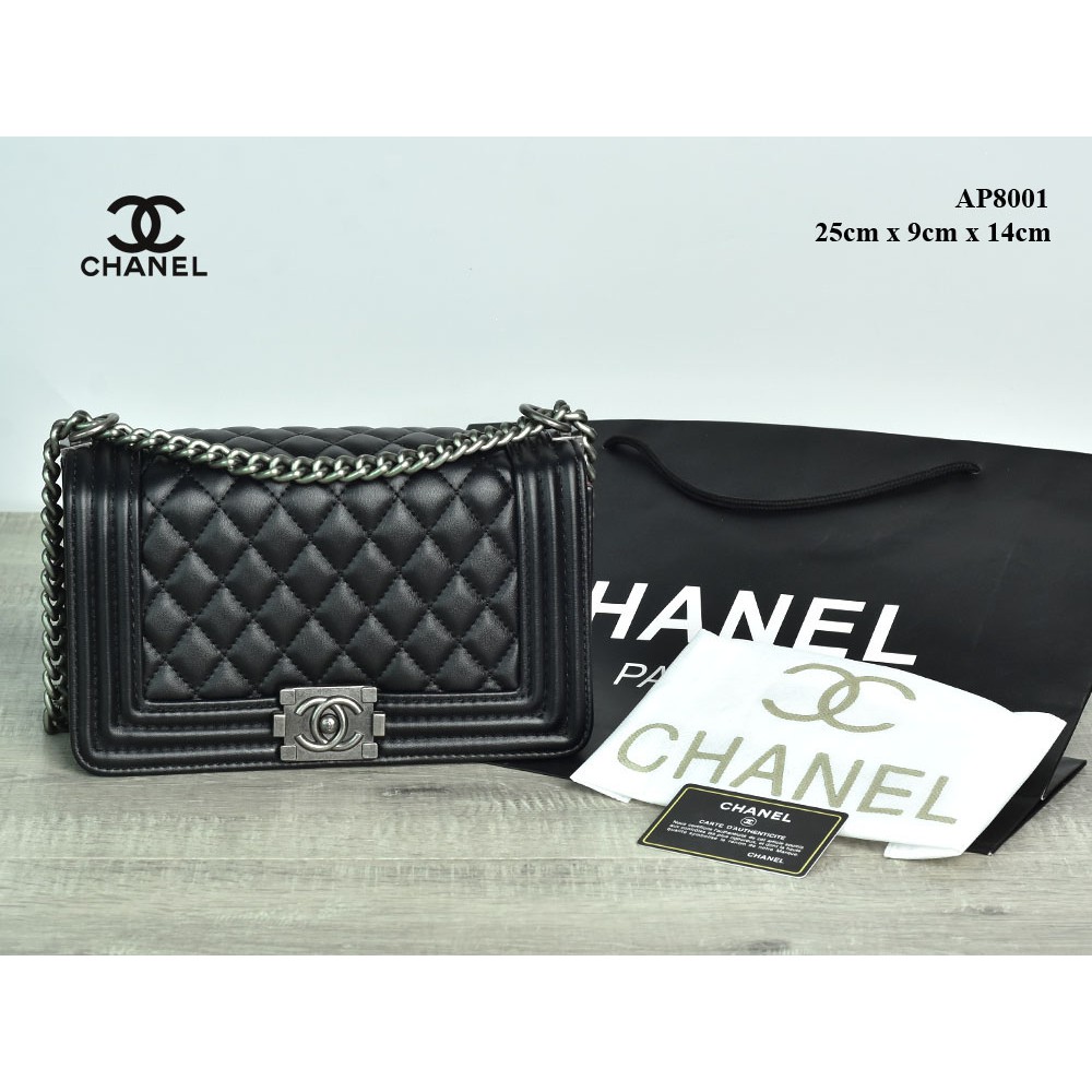 SUPPLIER TAS MURAH Tas Chanel Boy Classic Medium HITAM Semi Premium AP8001