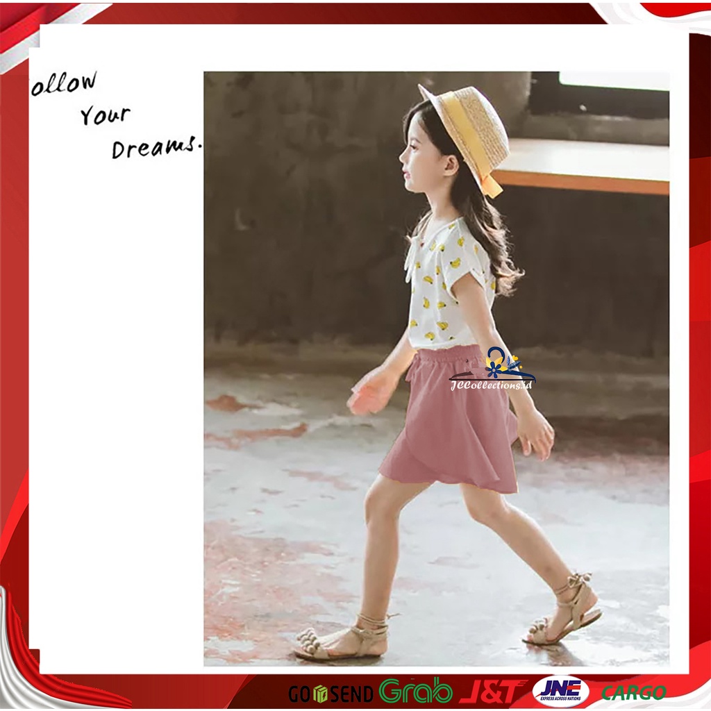 Celana Pendek Anak Perempuan Umur 8 Tahun - 14 Tahun Catyln / Rocela Rok Celana Pendek Sifon Casual Pants Korea Style -JCCollections