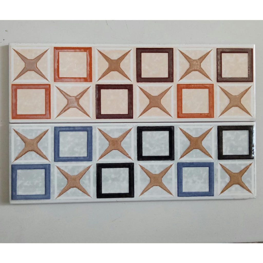 List Keramik 25cm Motif Bintang Kotak / Lis / Listello