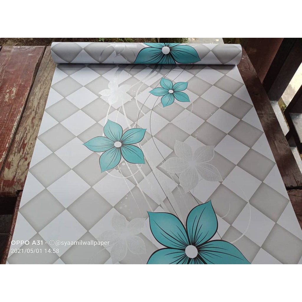 Wallpaper Murah - Wallpaper Dinding Stiker Dinding - Wallpaper Dinding Minimalis - Motif Daun Mint