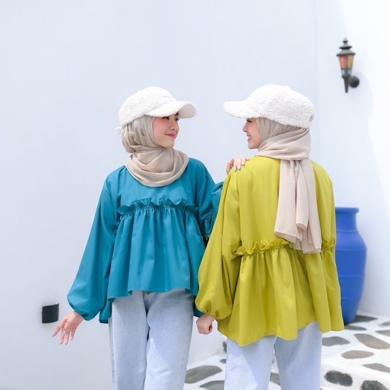 BEFAST - ZRX OOTD Blouse ILISH / Milly Blouse / Blouse Wanita Terbaru / Blouse Casual Wanita / Atasan Lengan Panjang Karet / Blouse Polos Formal / Pakaian Wanita Hijab / Blouse Kerja / Fashion Wanita Remaja ABG / Termurah