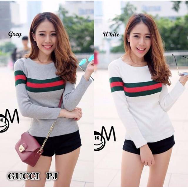 Kaos Atasan Gucci / Baju Kaos wanita Spandek Soft