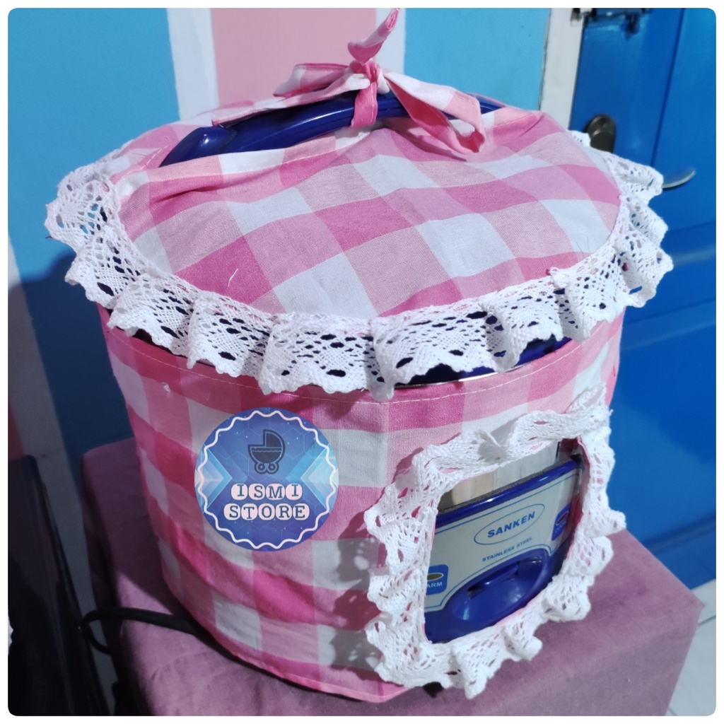 SARUNG MAGICOM Motif Kotak Gingham / Cover Pelindung Magicom Rice Cooker Estetik Kekinian Gaya Korea Bahan Katun by Ismi Store