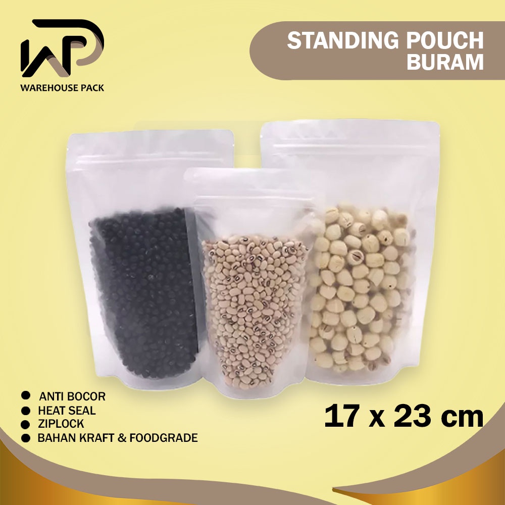 Jual Standing Pouch Buram Matte Ziplock Frosted Standing Pouch Plastik Klip Matte Doff