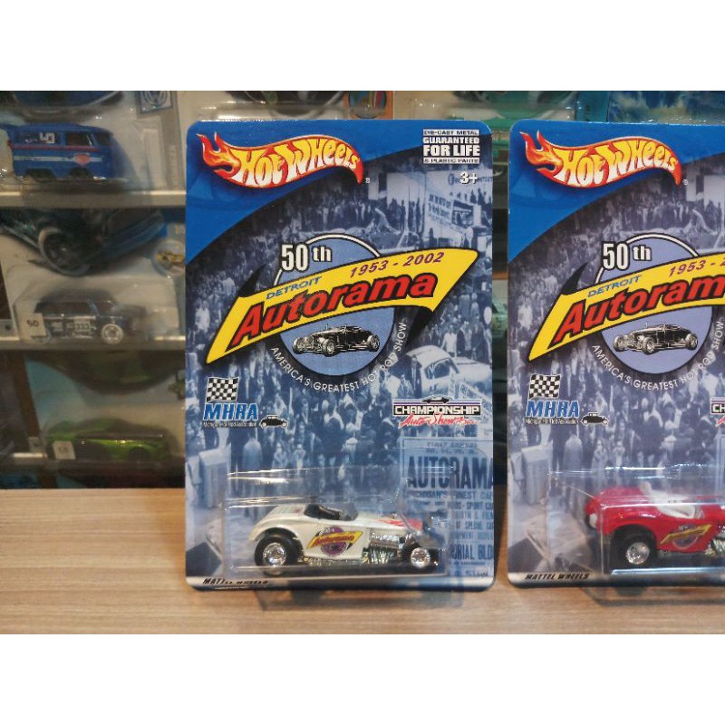 HOT WHEELS 32 FORD DEUCE ROADSTER RR SET - 2 PCS - 50th DETROIT AUTORAMA