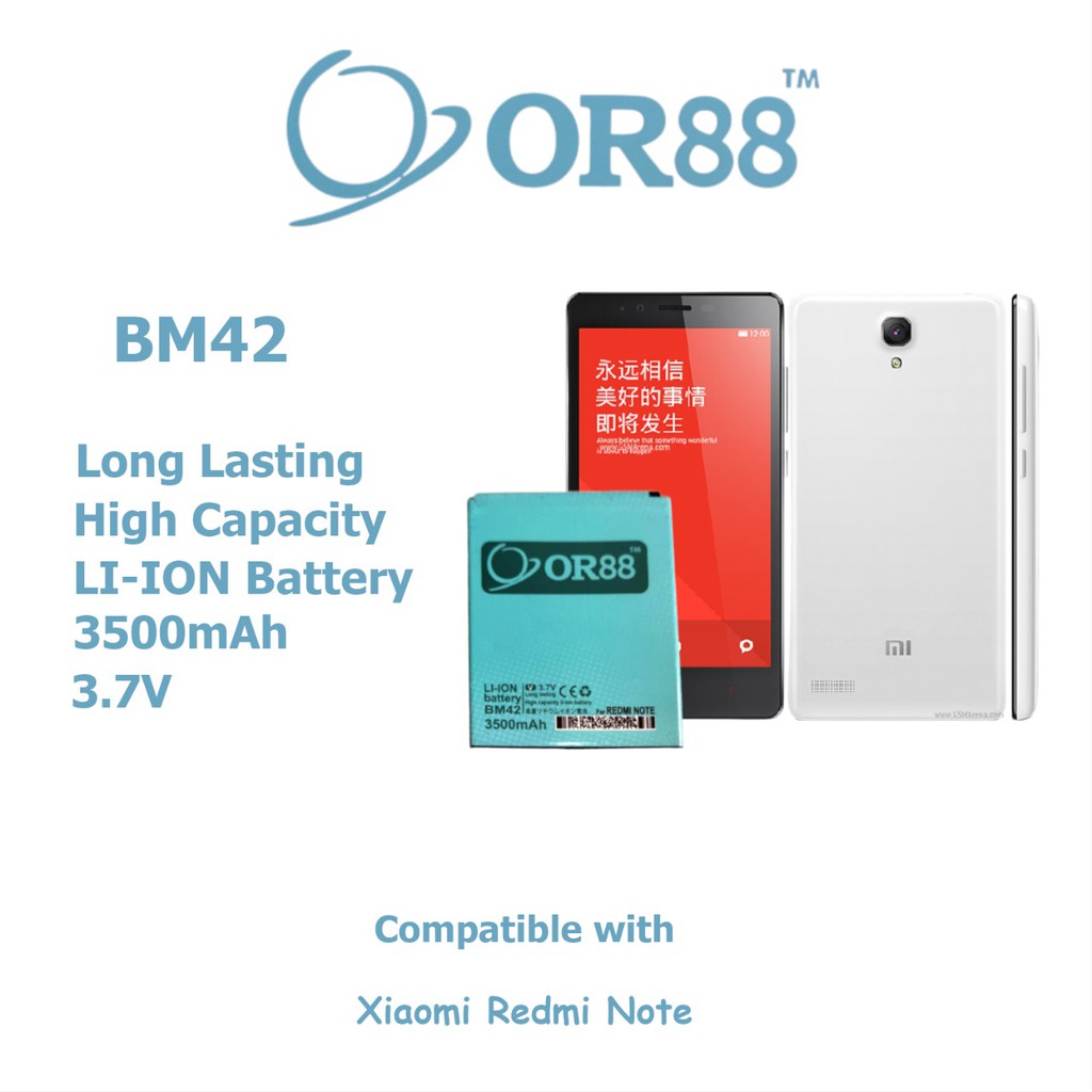 (P) Baterai batre battery Xiaomi Redmi Note BM42 double power/IC ORIENS88