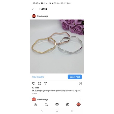 Gelang Cartier 3 warna (kuning, putih, rose)