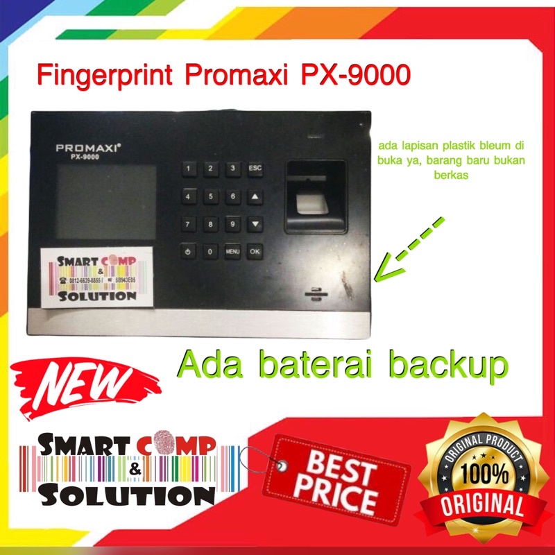 Mesin Absen Absensi Fingerprint Promaxi PX-9000 / PX 9000 / PX9000 ADA BATERAI