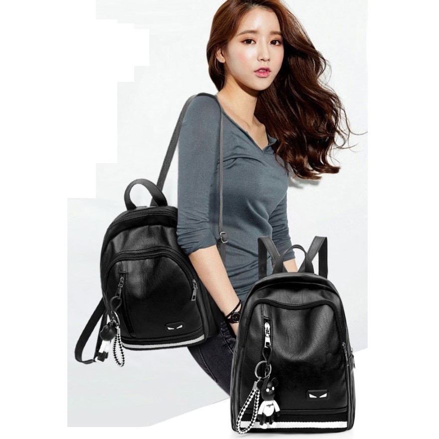 Tas Ransel wanita Fendi hitam - Backpack tas punggung cewek import TP7
