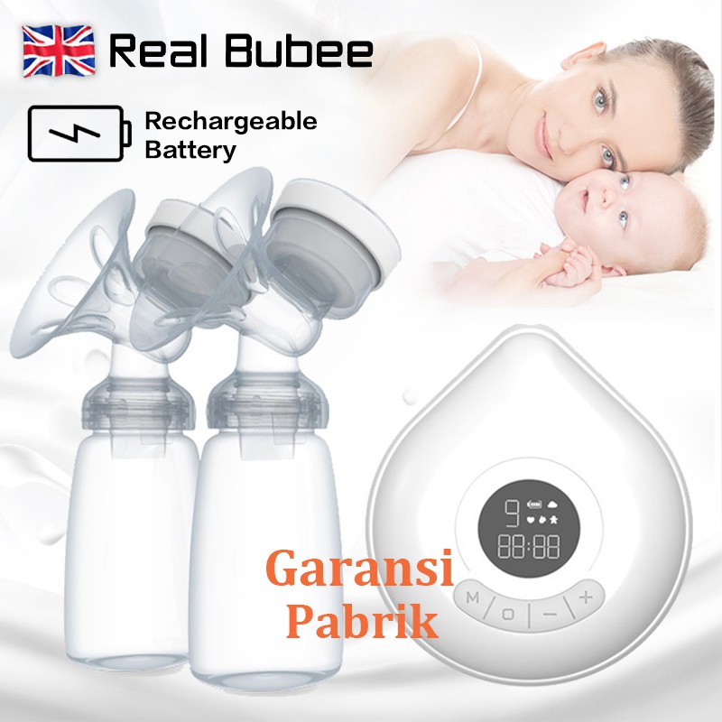 Real Bubee Rechargeable Pompa ASI Elektrik Ganda / Double Electric Breast Pump Original Real Bubee