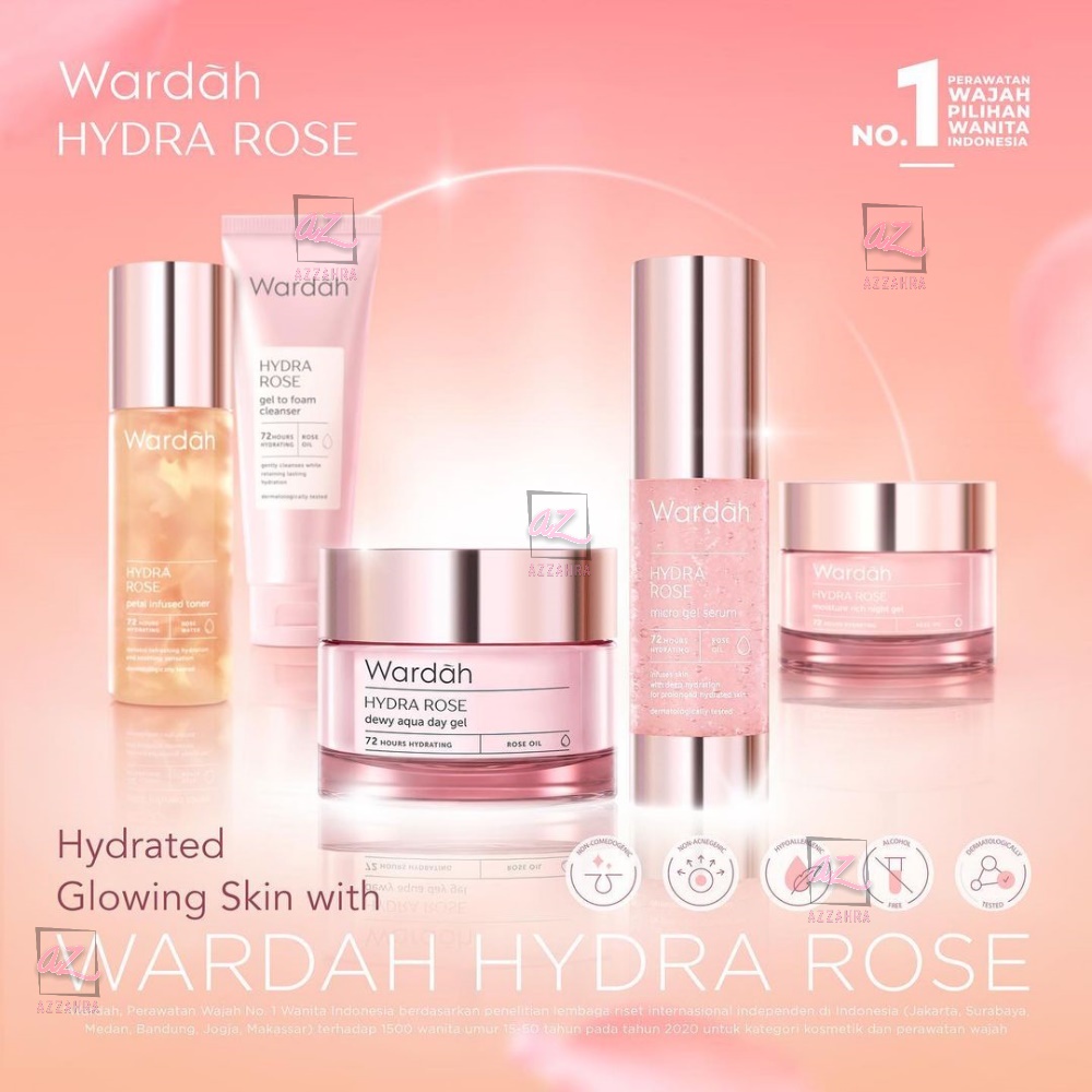 WARDAH Hydra Rose Series ( Perawatan Kulit Kering ) ORIGINAL BPOM