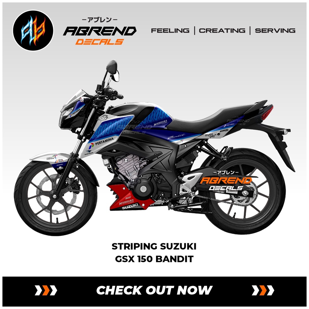 Striping Gsx 150 Bandit Mandalika Pertamina / Stiker Motor Suzuki Gsx / Stock Decal