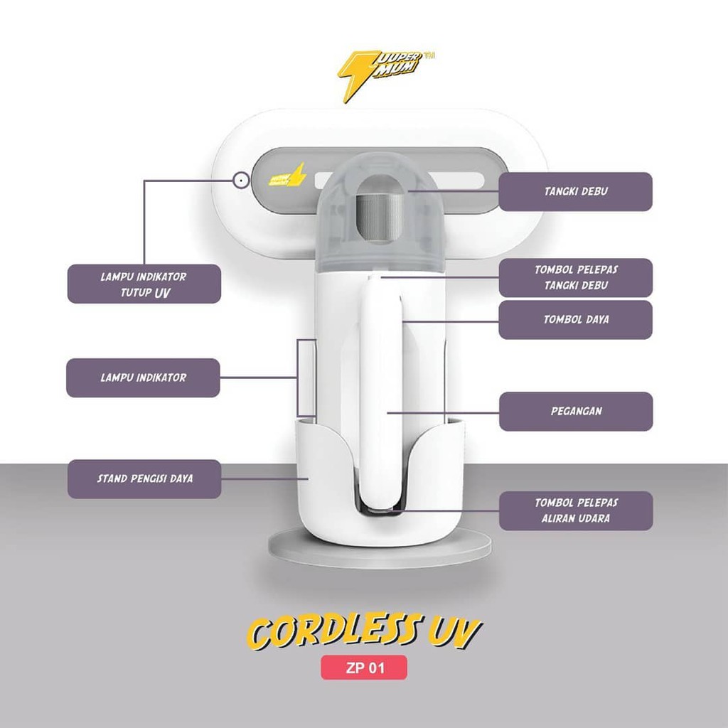 Supermum Cordless UV ZP01 Vacum Cleaner