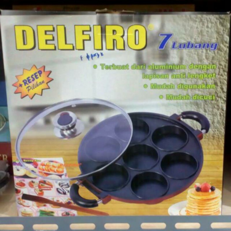 [ ⭐FREE ONGKIR⭐ ] Cetakan kue Teflon Delfiro 4/7/8/12 donat pukis apem bikang lumpur ANTI LENGKET