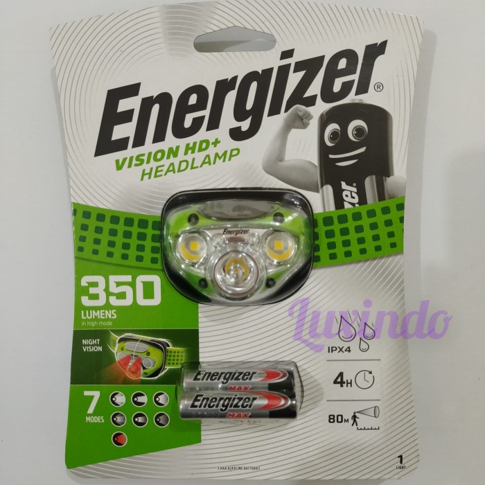 Headlight Energizer Vision HD 250 Lumens 5 LED (Bonus Baterai Energizer AAA 3 pcs) - BB - BB