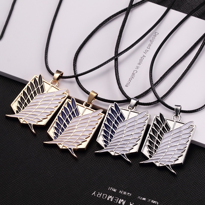 Kalung Pasangan Desain Logo Attack on Titan Shingeki no Kyojin Eren Jaeger Key Dan Survey Corps