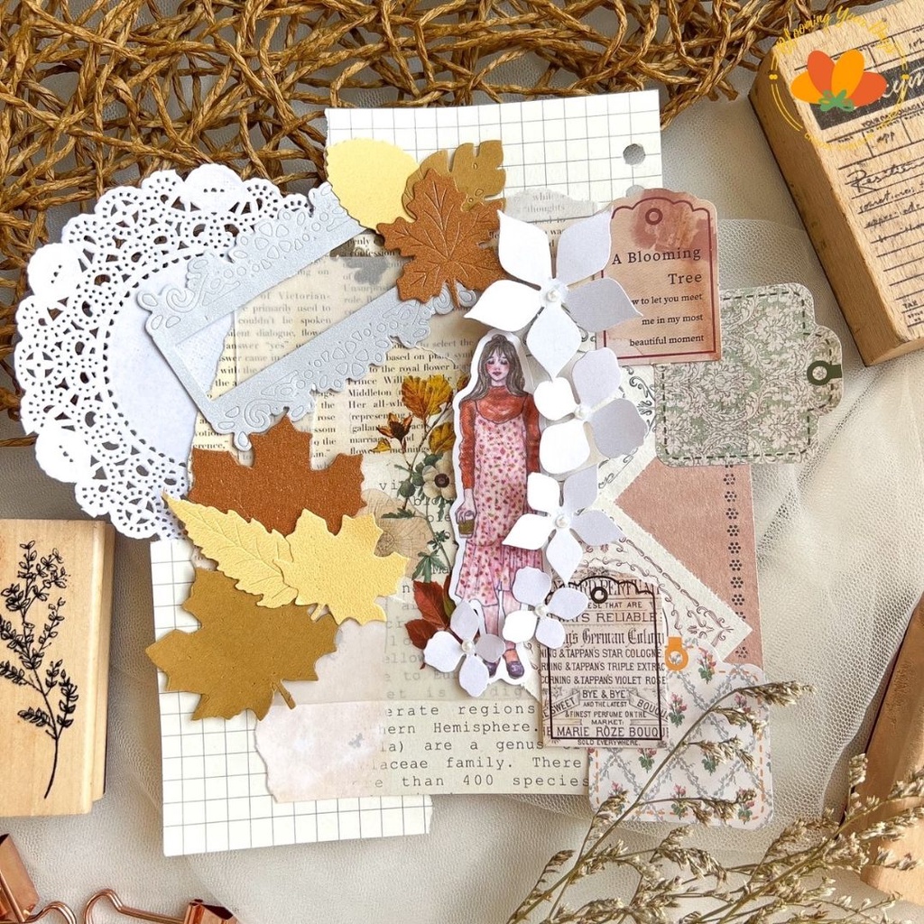 

Bloomingyourdays 20pcs Kertas Flower Frame Paper Scrapbook Bingkai Bunga vintage deco journaling journal junk diary buku catatan