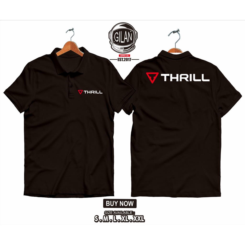 Polo Shirt Kaos Kerah Thrill Bike Logo Punggung Sepeda Lipat MTB XC -  Cloth